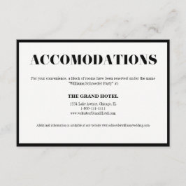 Mr. and Mrs Modern Bold Wedding Accommodation Card Begleitkarte