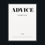 Mr. and Mrs Modern Bold Wedding Advice Card Hinweiskarte<br><div class="desc">Personalisieren Sie den benutzerdefinierten Text oben. Sie können auch auf "Weiter anpassen" klicken,  um weitere Änderungen vorzunehmen und jeden Text zu entfernen. Weitere Koordinationsgegenstände finden Sie in unserer Kollektion "Mr. and Mrs Modern Bold".</div>