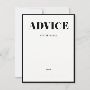 Mr. and Mrs Modern Bold Wedding Advice Card Hinweiskarte