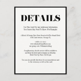 Mr. and Mrs Modern Bold Wedding Details Card Begleitkarte