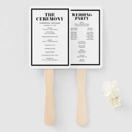 Mr. and Mrs Modern Bold Wedding Program Hand Fan Fächer