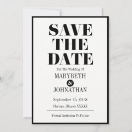 Mr. and Mrs Modern Bold Wedding Save the Date Card