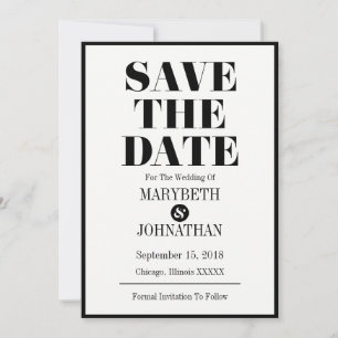 Mr. and Mrs Modern Bold Wedding Save the Date Card
