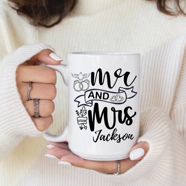 Mr. and Mrs. Newly Wed Mug Kaffeetasse (Customize this Mr. and Mrs. newly wed coffee mug. )