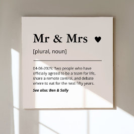 Mr. and Mrs Newlywed Wedding Definition Modern Leinwanddruck