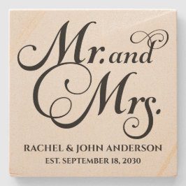 Mr. and mrs, Personalisiert Wedding Gift, Marmor Steinuntersetzer