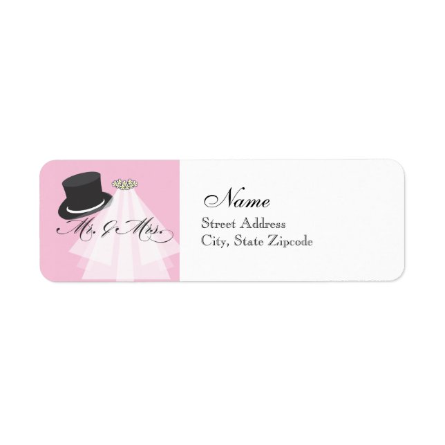 Mr. and Mrs Return Address Label - Pink (Vorne)