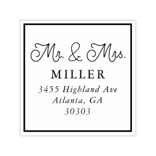 Mr. and Mrs Simple Script Rücksendeadresse Permastempel