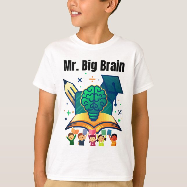  Mr. Big Brain Funny Smart Kids T-Shirt (Vorderseite)
