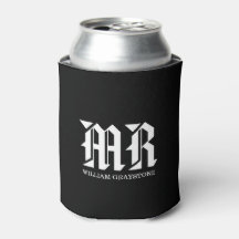 MR Black & White Name Monogram Initials