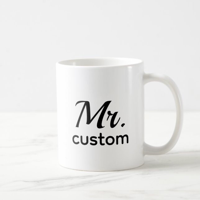 Mr Custom Personalized Name Mug – Classic Minimali (Droite)