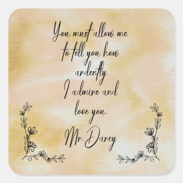 Mr. Darcy's Proclamation Square Stickers (Vorderseite)