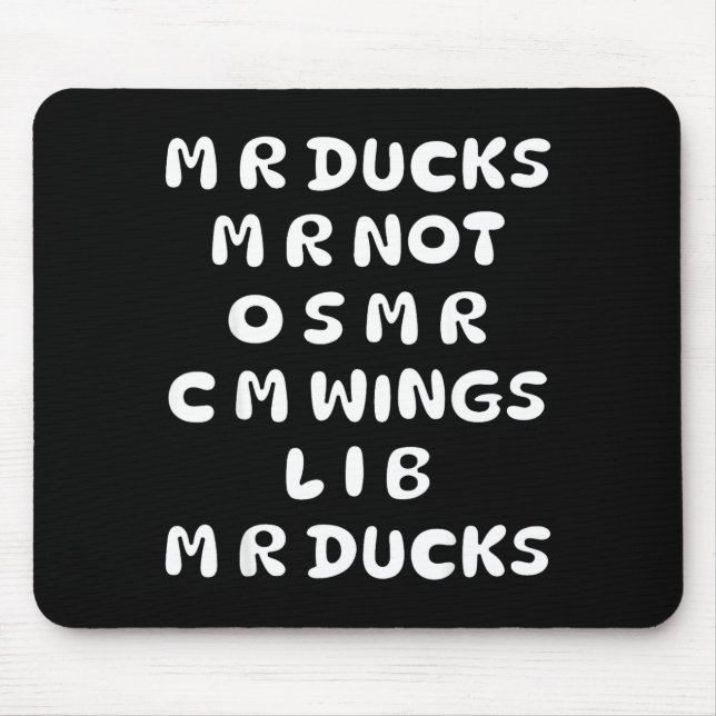 Mr Ducks Mr Not Osar Cm Wings Funny Duck  Mousepad (Vorne)