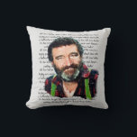 Mr Edwards Little House on the Prairie Kissen<br><div class="desc">Watercolor rendition of Mr. Edwards over the lyrics to his signature song,  "Old Dan Tucker" from the TV show Little House on the Prairie</div>