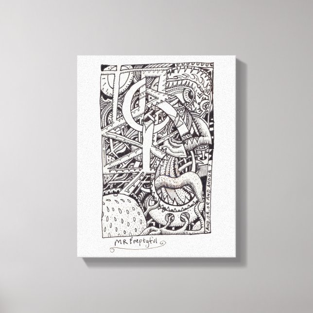 Mr. Emptyful, Tinte zeichnend Leinwanddruck (Vorderseite)