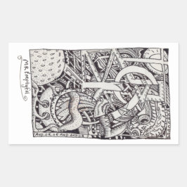 Mr. Emptyful, Tinte Zeichnend Rechteckiger Aufkleber