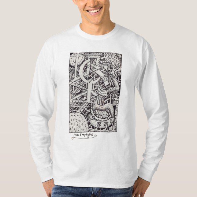 Mr. Emptyful, Tinte zeichnend T-Shirt (Vorderseite)