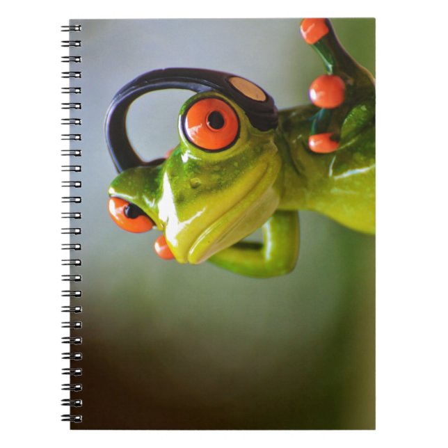 Mr. Frog with Headphones Notizblock (Vorderseite)