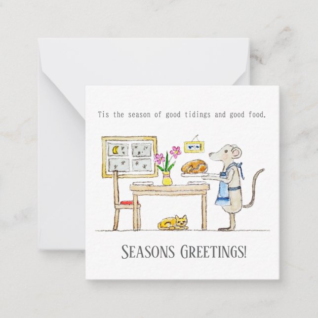 Mr Hiddle Cooks Turkey Season Greetings Mitteilungskarte (Vorderseite)