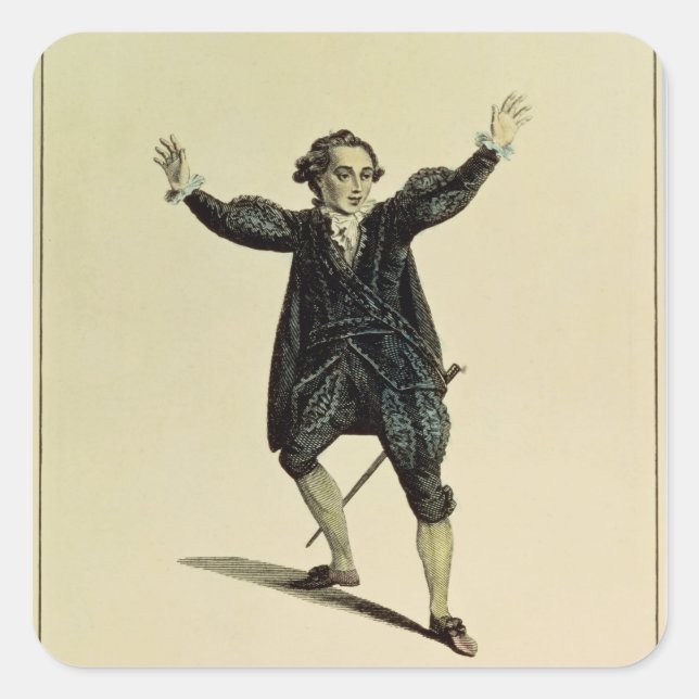 Mr. Holman im Charakter von Romeo, Pub. 1784 Quadratischer Aufkleber (Vorderseite)
