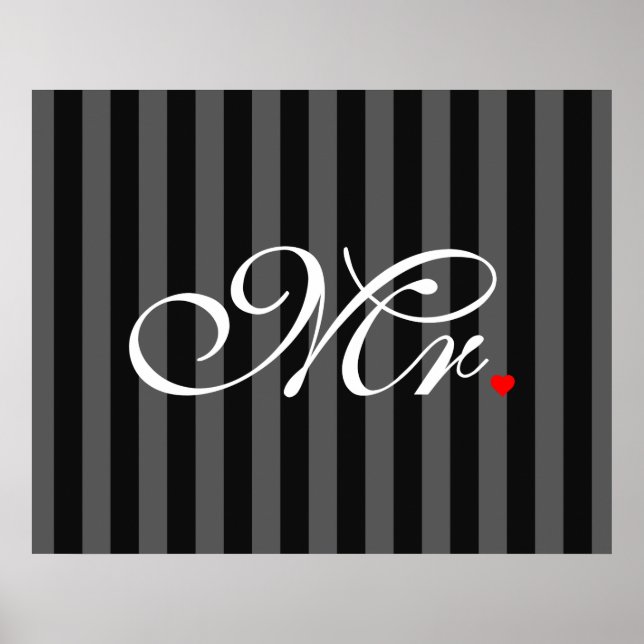 Mr. Husband Groom His Hers Newly Weds Poster (Vorne)