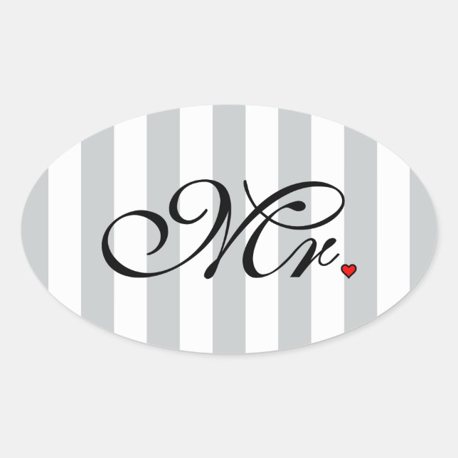 Mr. Husband Groom Klicken, um die Farbstreifen anz Ovaler Aufkleber (Vorderseite)