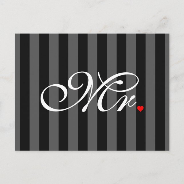 Mr. Husband Groom Seine neuen Wünsche Postkarte (Vorderseite)