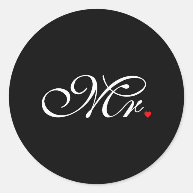 Mr. Husband Groom Seine neuen Wünsche Runder Aufkleber (Vorderseite)