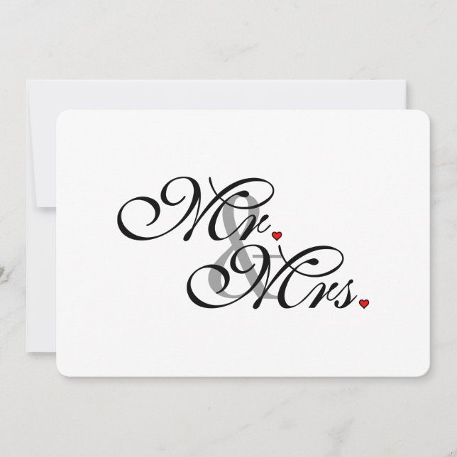 Mr. Husband und Mrs. Husband Ehefrau Seine neuen W Einladung (Vorderseite)