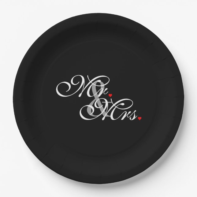 Mr. Husband und Mrs. Husband Ehefrau Seine neuen W Pappteller (Vorderseite)