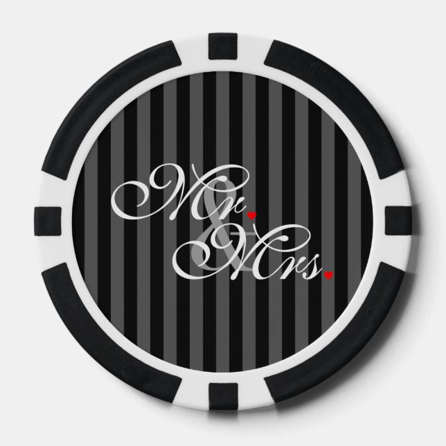 Mr. Husband und Mrs. Husband Ehefrau Seine neuen W Pokerchips (Vorderseite)