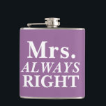Mr. IMMER rechte Flasche Flachmann<br><div class="desc">Einfach und niedlich, anpassbar Frau IMMER Right Bride's Flask.</div>