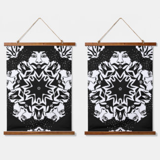 Mr Love Wood Topped Wall Tapestry Wandteppich Mit Holzrahmen