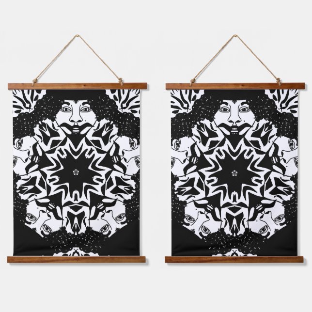 Mr Love Wood Topped Wall Tapestry Wandteppich Mit Holzrahmen (Doppelt)
