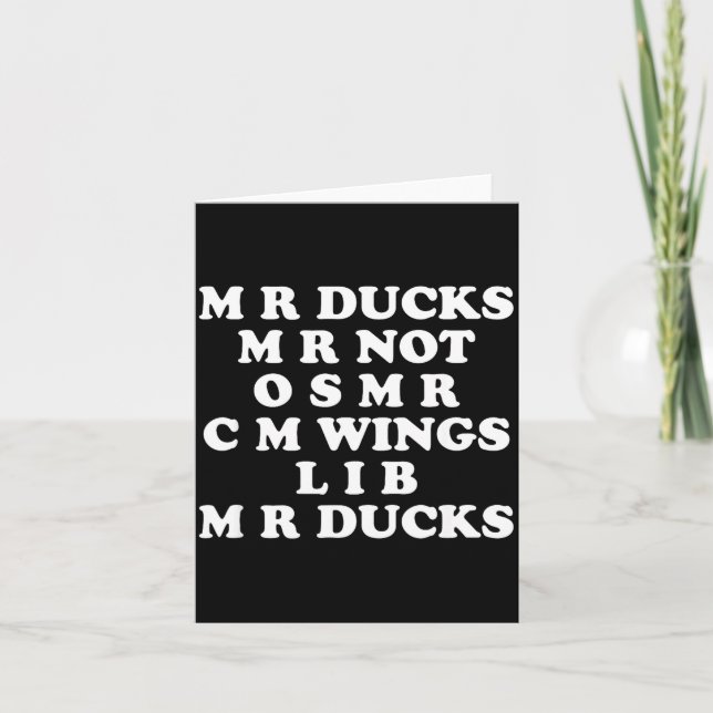 Mr M R Ducks T, Funny Duck Lover, Waterfowl Quote  Karte (Vorderseite)