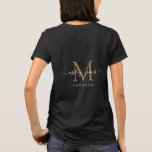 Mr. Monogram Names Year Gold Black T-Shirt<br><div class="desc">Chic, modern und einfach mit Monogramm T - Shirt mit dem Text Mr. und Mrs. in weißer, eleganter handgeschriebener Schrift Kalligraphie auf schwarzem Hintergrund mit Ihrem Monogramm in Imitat Gold. Fügen Sie einfach Ihren verheirateten Namen, Jahr etabliert und Monogramm in stilvoller Typografie hinzu. Perfektes Luxusgeschenk für die Hochzeitsgäste eines frisch...</div>