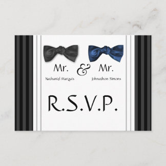 Mr & Mr Bow Krawatte & Button RSVP-Karte gestriche RSVP Karte