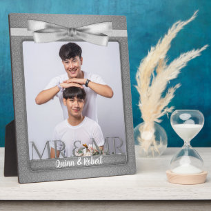 Mr & Mr. Gay Wedding in Silver Foto Fotoplatte