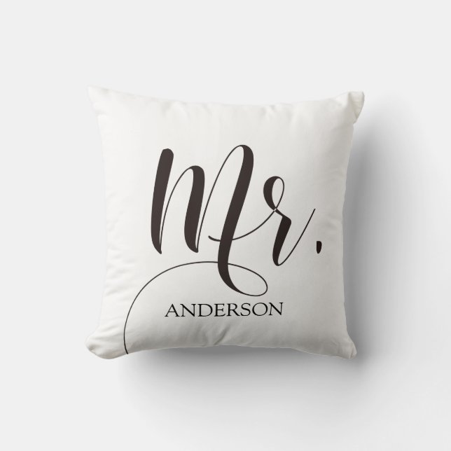 Mr|Mr. & Mrs. | Calligraphy|Personlized Wedding Kissen (Vorderseite)
