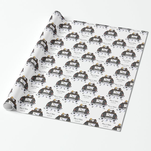 Mr & Mr. Personalisiert Gay Wedding Gift Wrap Geschenkpapier (Ungerollt)