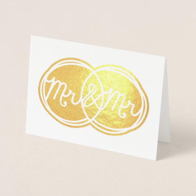 Mr. & Mr. Wedding - Blank Inside Folienkarte (Vorderseite)