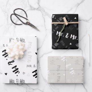 Mr & Mr. Wedding Wrapping Paper Sheets Geschenkpapier Set