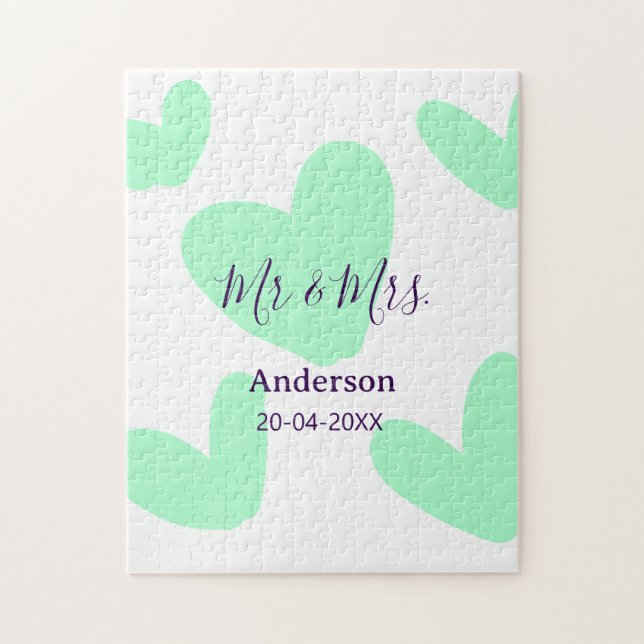 Mr & Mrs add family name date year wedding favor  (Vertikal)