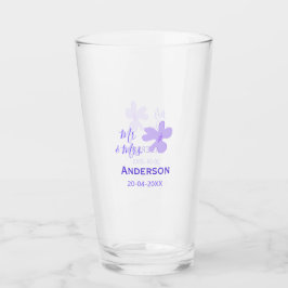 Mr & Mrs add family name date year wedding favor g Glas