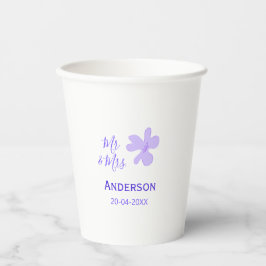 Mr & Mrs add family name date year wedding favor g Pappbecher