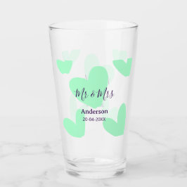 Mr & Mrs add family name date year wedding favor  Glas