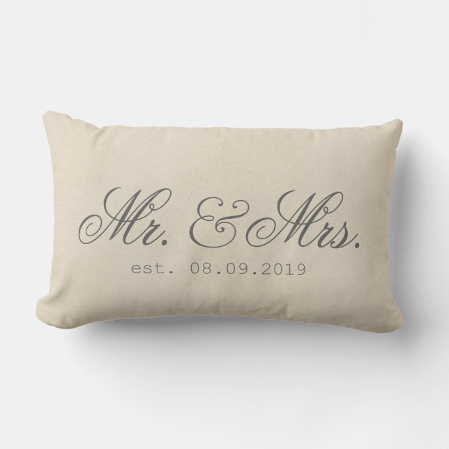 Mr.&Mrs. Baumwollgewebe texturiert Elegant Kissen Für Draußen (Vorderseite)