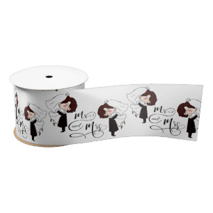 Mr & Mrs Bride und Groom Glück Satinband