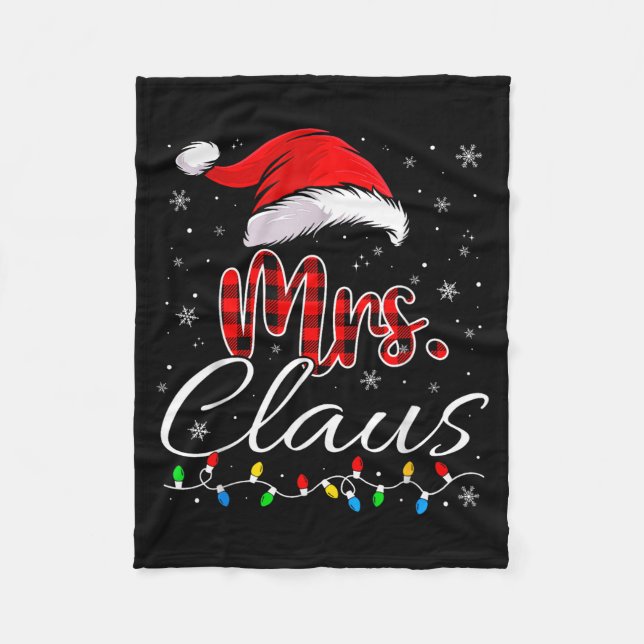 Mr Mrs Claus Christmas Couples Matching His And He Fleecedecke (Vorderseite)