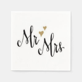 Mr & Mrs. - Cocktail Napkins Serviette